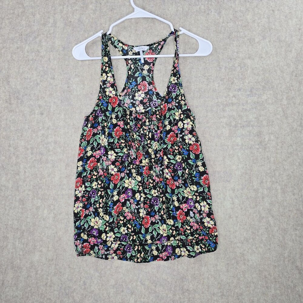 Kira Womens Floral Racerback Tank Top Multicolor Size S 100% Rayon Lightweight